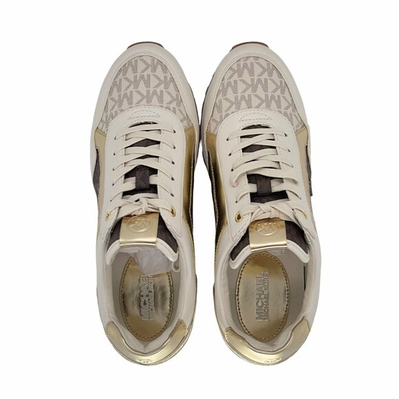 ✨Michael Kors Maddy Trainer Sneaker Brown Gold Women's Sz 6.5 Casual Luxury New✨ - Picture 6 of 10